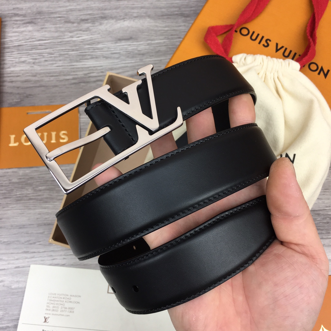 最高級ルイヴィトンスーパーコピー ルイヴィトンベルトコピー ベルト・LV スカイライン 35MM M0687Q ブラック ナッパレザー シルバー金具 202404570 - 画像 (4)