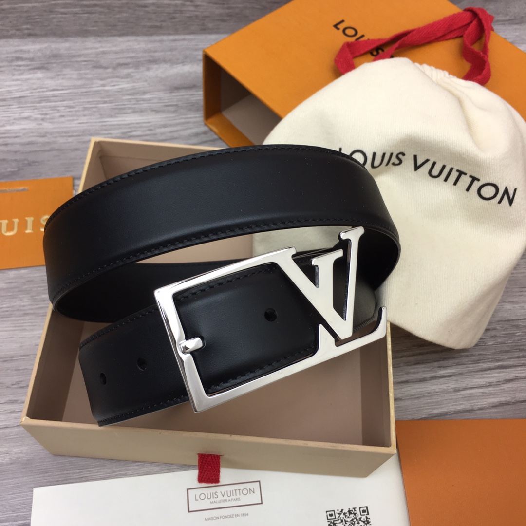 最高級ルイヴィトンスーパーコピー ルイヴィトンベルトコピー ベルト・LV スカイライン 35MM M0687Q ブラック ナッパレザー シルバー金具 202404570 - 画像 (2)