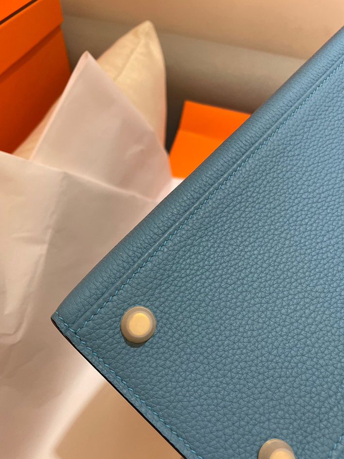 最高級HERMESスーパーコピー エルメスケリー32コピー ケリー 32cm/外縫 エプソン ブルージーン ゴールド金具 新品 2024W1113 - 画像 (7)
