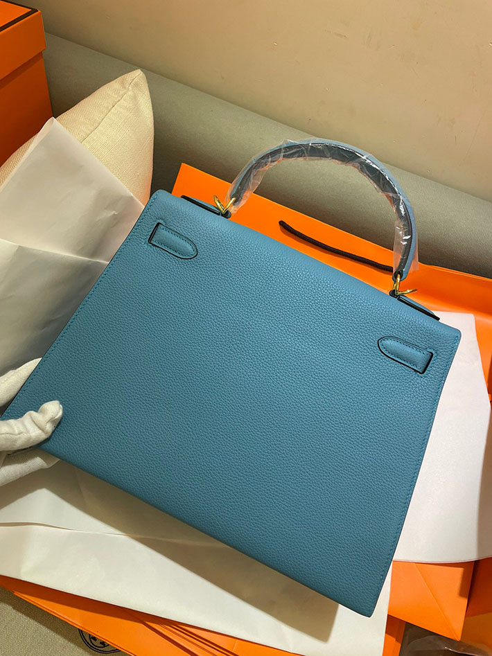 最高級HERMESスーパーコピー エルメスケリー32コピー ケリー 32cm/外縫 エプソン ブルージーン ゴールド金具 新品 2024W1113 - 画像 (6)