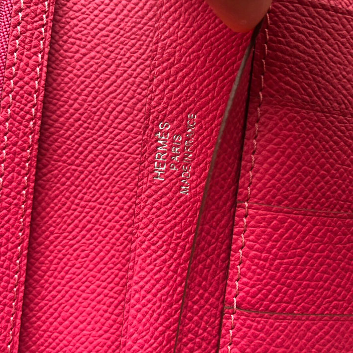 最高級HERMESスーパーコピー財布 エルメスベアンコピー ベアンスフレ フランボワーズ ヴォーエプソン シルバー金具 新品 2024W1244 - 画像 (2)