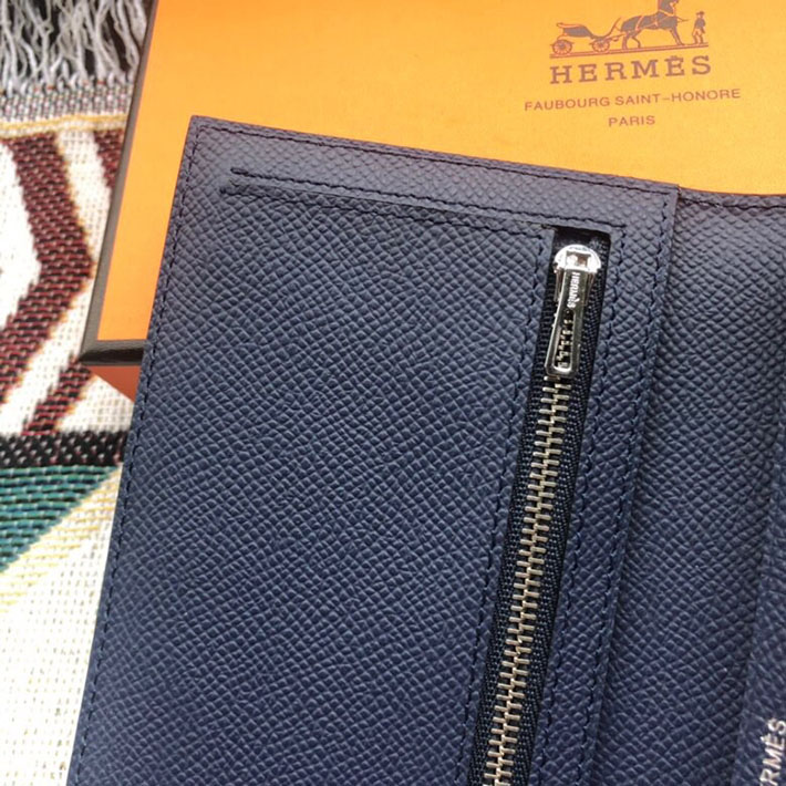最高級HERMESスーパーコピー財布 エルメスベアンコピー ベアンスフレ ブルーニュイ ヴォーエプソン シルバー金具 新品 2024W1246 - 画像 (4)