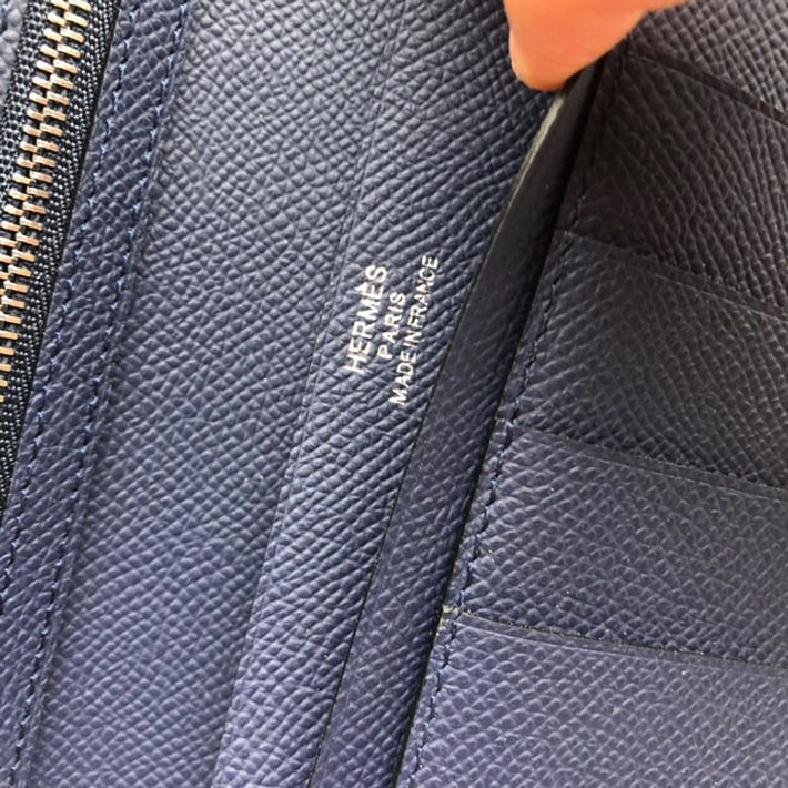 最高級HERMESスーパーコピー財布 エルメスベアンコピー ベアンスフレ ブルーニュイ ヴォーエプソン シルバー金具 新品 2024W1246 - 画像 (2)
