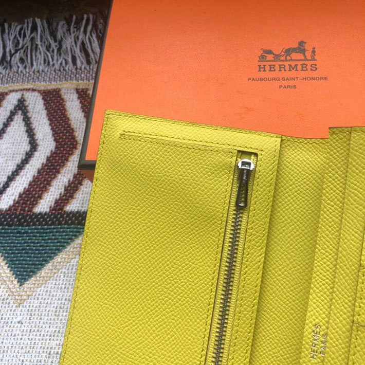最高級HERMESスーパーコピー財布 エルメスベアンコピー ベアンスフレ ライム ヴォーエプソン シルバー金具 新品 2024W1247 - 画像 (4)