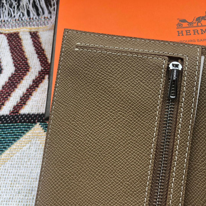 最高級HERMESスーパーコピー財布 エルメスベアンコピー ベアンスフレ エトゥープ ヴォーエプソン シルバー金具 新品 2024W1255 - 画像 (5)
