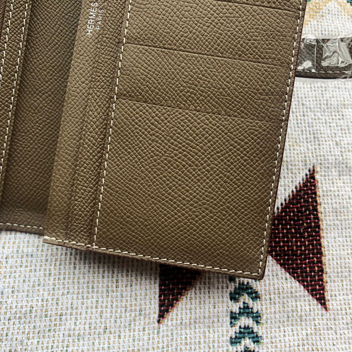 最高級HERMESスーパーコピー財布 エルメスベアンコピー ベアンスフレ エトゥープ ヴォーエプソン シルバー金具 新品 2024W1255 - 画像 (4)
