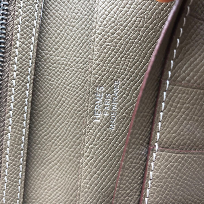 最高級HERMESスーパーコピー財布 エルメスベアンコピー ベアンスフレ エトゥープ ヴォーエプソン シルバー金具 新品 2024W1255 - 画像 (3)