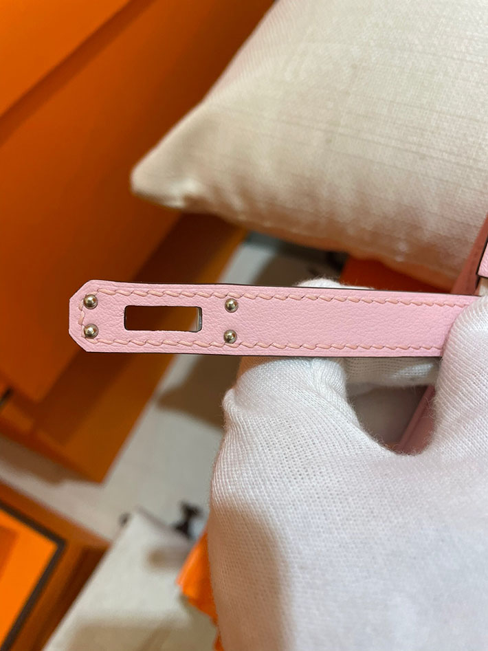 最高級HERMESスーパーコピー エルメスケリー25コピー ハンドバッグ ケリー25 内縫い スペシャルオーダー ローズコンフェッティ/ヴェールクリケット スイフト シルバー金具 新品 2024W1284 - 画像 (8)