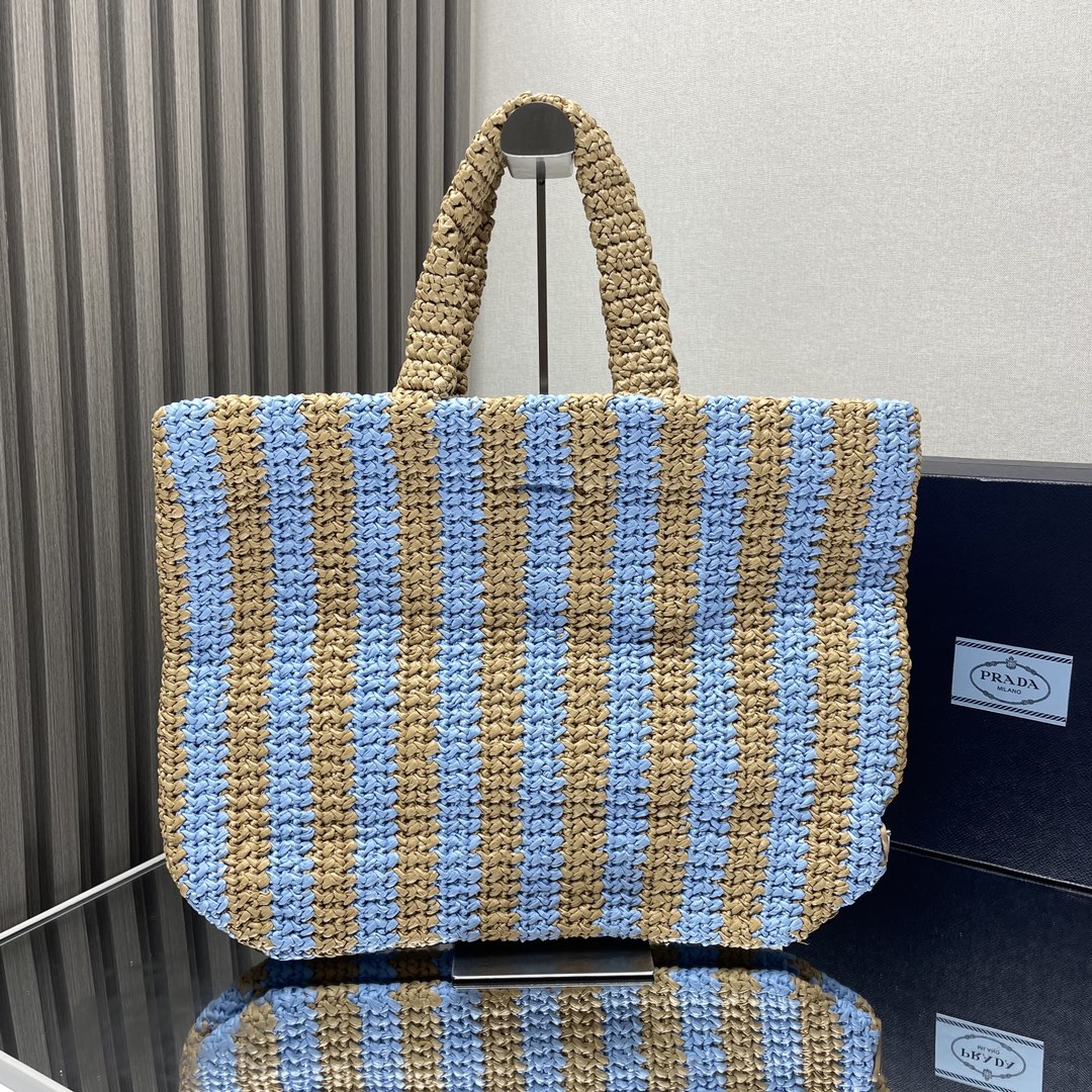 最高級プラダスーパーコピー プラダバッグコピー クロシェ トートバッグ ブルー 1BG392_2A2T_F0V98_V_OOL - 画像 (9)
