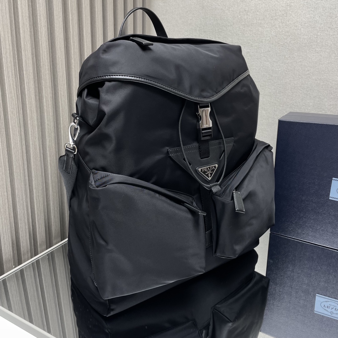 最高級プラダスーパーコピー プラダバッグコピー Re-Nylon xレザー バックパック ブラック 2VZ108_2DW3_F0002_V_NYO シルバー金具 - 画像 (9)