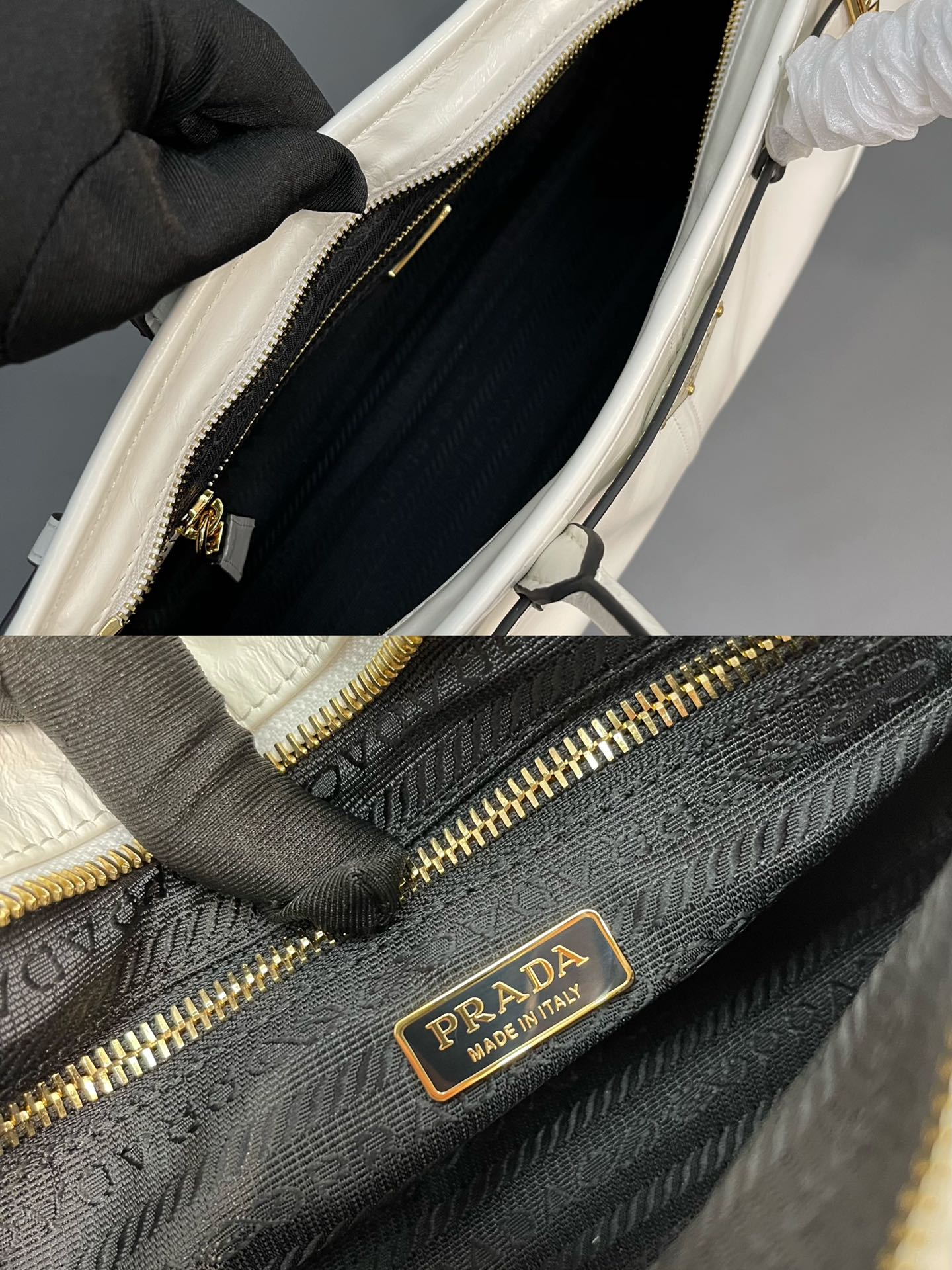 最高級プラダスーパーコピー プラダバッグコピー ミディアム レザー ハンドバッグ ホワイト 1BA426_2CYR_F0PG7_V_MOO ゴールド金具 - 画像 (2)