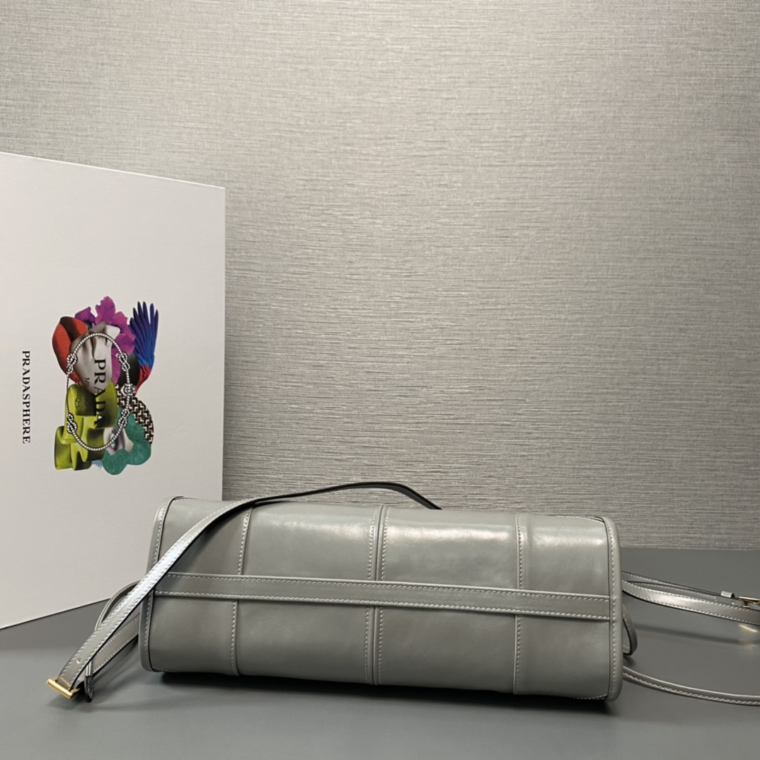 最高級プラダスーパーコピー プラダバッグコピー ミディアム レザー ハンドバッグ ピューター 1BA426_2CYR_F03SF_V_MOO ゴールド金具 - 画像 (6)