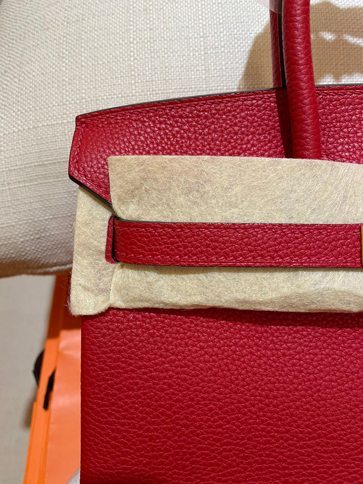 最高級HERMESスーパーコピー エルメスバーキン25コピー ハンドバッグ バーキン25 ルージュカザック トゴ ゴールド金具 W刻印 新品 2024W1391 - 画像 (9)