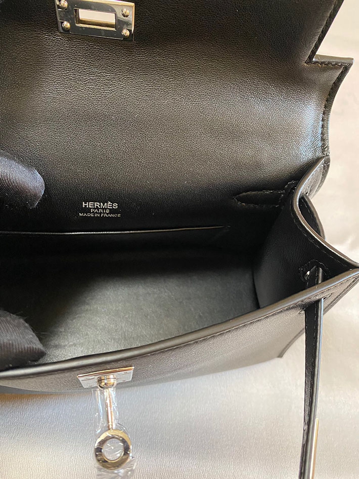 最高級HERMESスーパーコピー エルメスポシェットケリーコピー ハンドバッグ ポシェットケリー 黒(ブラック) スイフト シルバー金具 新品 2024W1401 - 画像 (2)