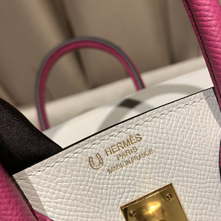 最高級HERMESスーパーコピー エルメスバーキン25コピー バーキン25 スペシャルオーダー クレXローズパープル エプソン ゴールド金具 新品 2024W1405 - 画像 (6)