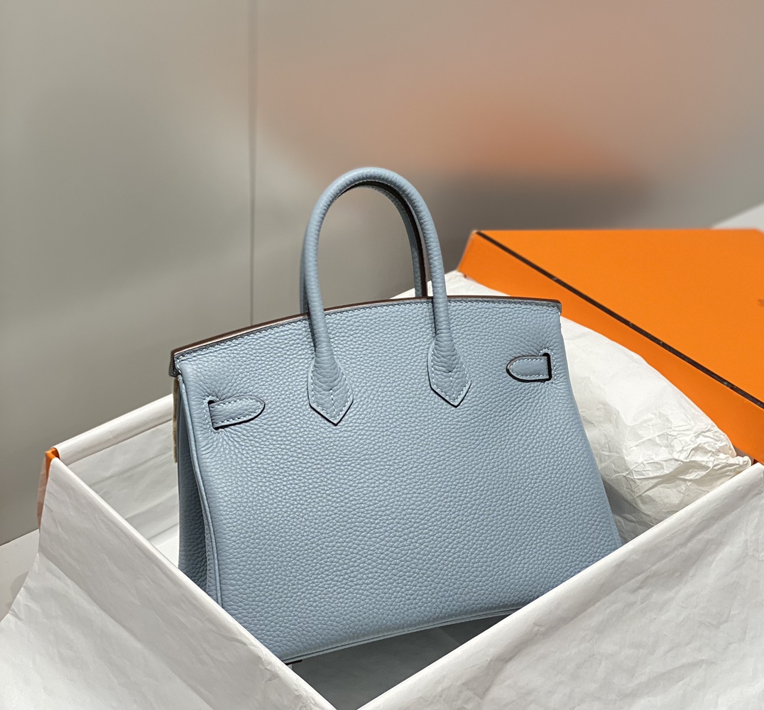 最高級エルメススーパーコピー エルメスバーキン25コピー バーキン25CM ブルーラン トゴ シルバー金具 - 画像 (9)