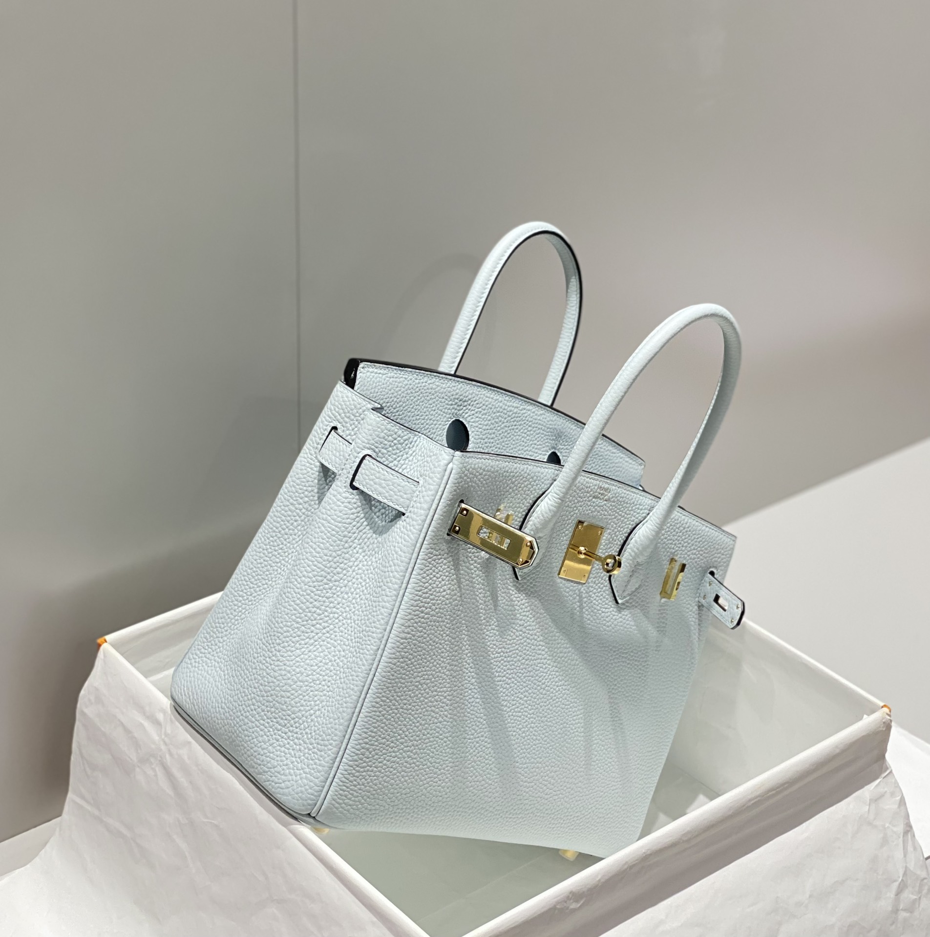 最高級エルメススーパーコピー エルメスバーキン30コピー バーキン30CM ブルーペール トゴ ゴールド金具 - 画像 (4)