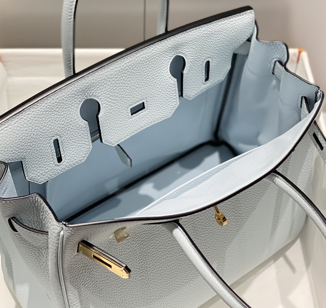 最高級エルメススーパーコピー エルメスバーキン30コピー バーキン30CM ブルーペール トゴ ゴールド金具 - 画像 (9)
