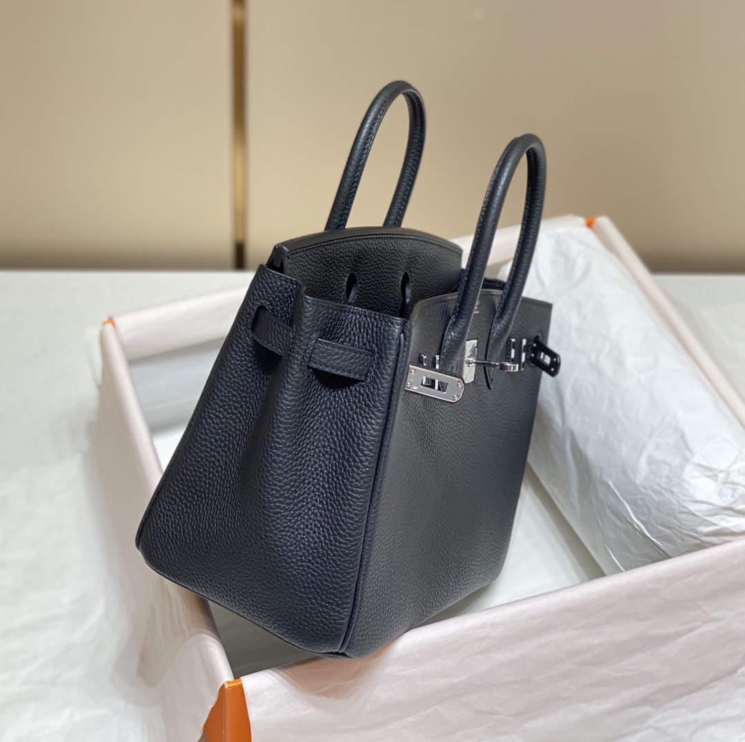 最高級エルメススーパーコピー エルメスバーキン25コピー バーキン25CM 黒 ブラック トゴ シルバー金具 - 画像 (7)