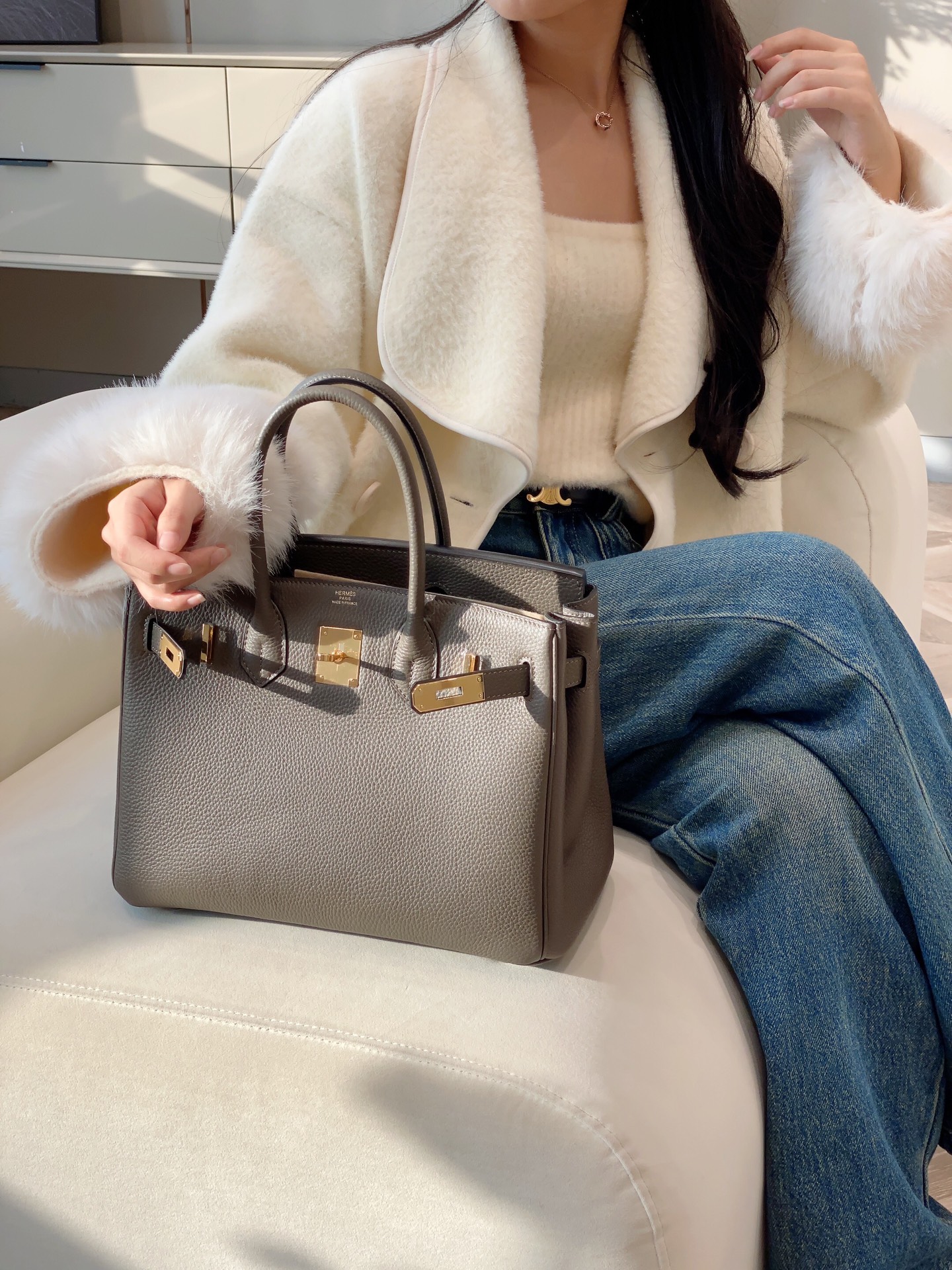 最高級エルメススーパーコピー エルメスバーキン30コピー バーキン30CM エタン トゴ ゴールド金具 - 画像 (6)