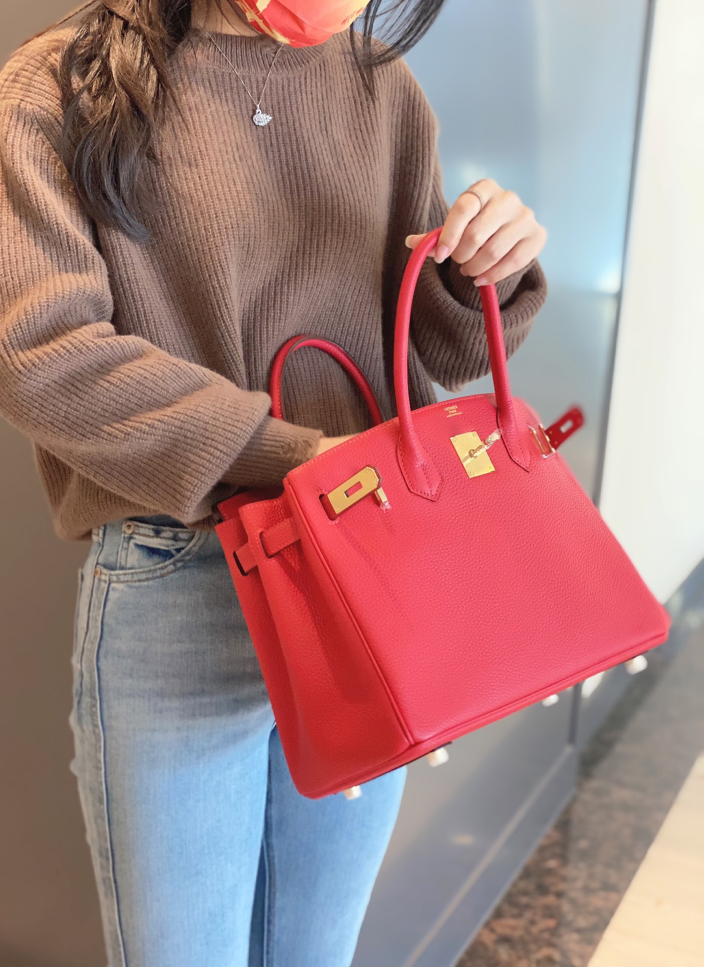 最高級エルメススーパーコピー エルメスバーキン30コピー バーキン30CM ルージュドクール トゴ ゴールド金具 - 画像 (8)