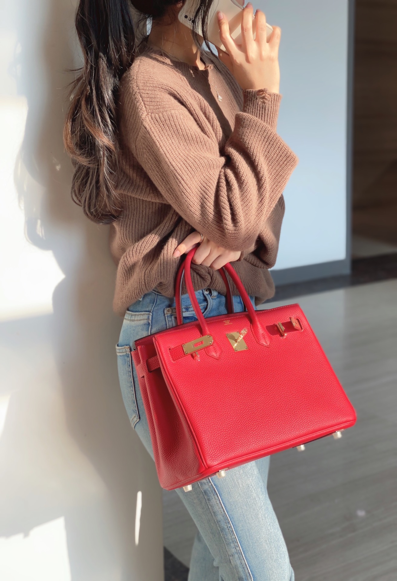 最高級エルメススーパーコピー エルメスバーキン30コピー バーキン30CM ルージュドクール トゴ ゴールド金具 - 画像 (3)