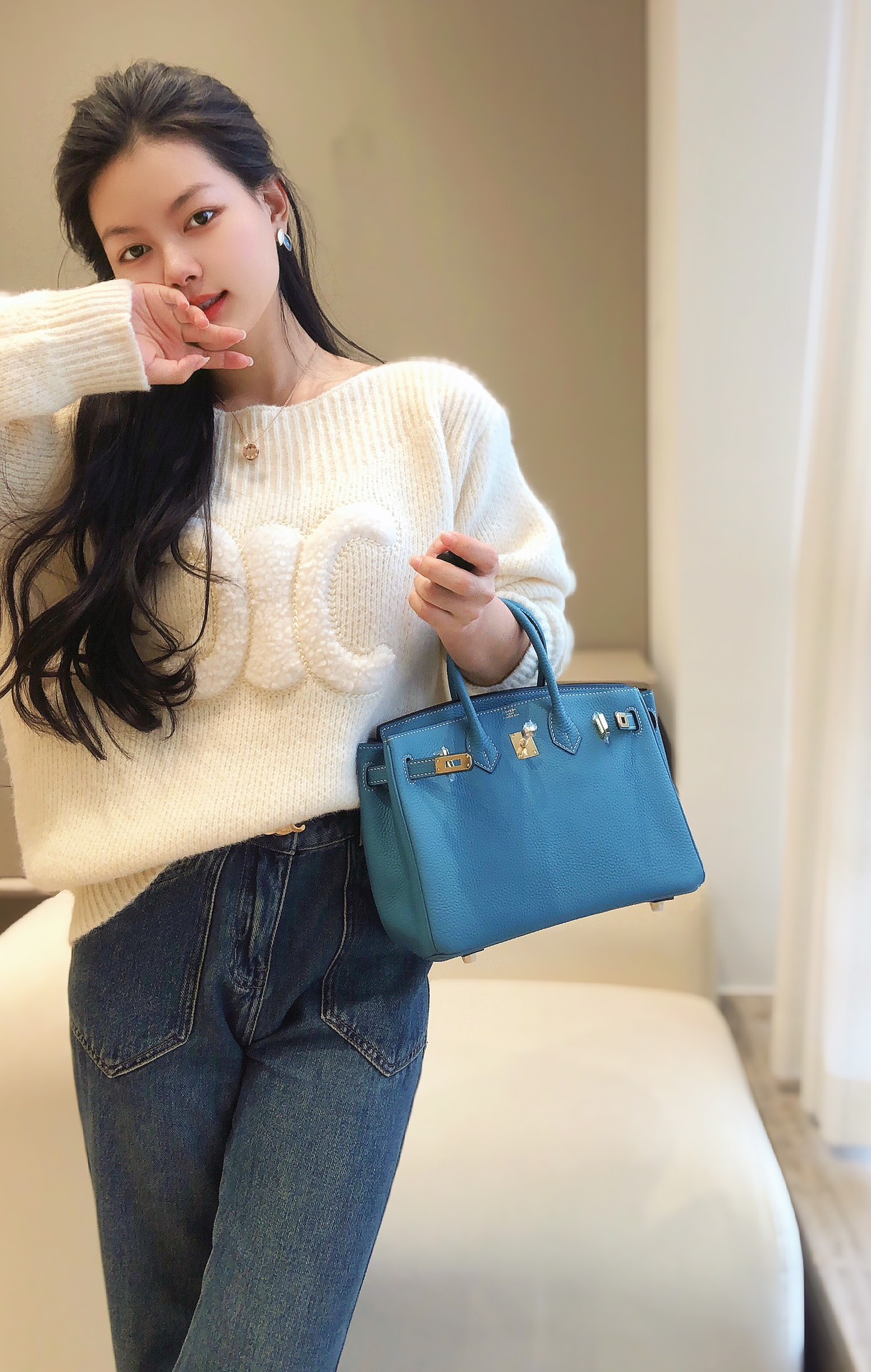 最高級エルメススーパーコピー エルメスバーキン25コピー バーキン25CM ブルージーン トゴ ゴールド金具 - 画像 (3)
