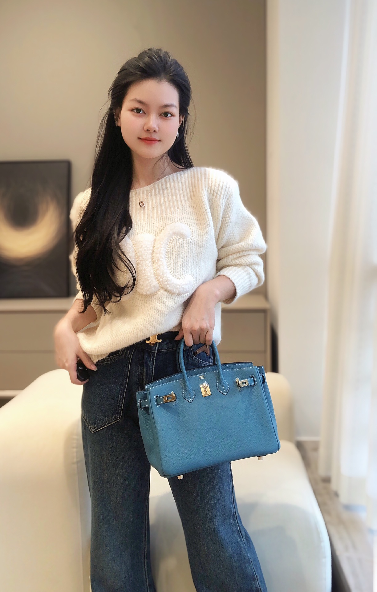 最高級エルメススーパーコピー エルメスバーキン25コピー バーキン25CM ブルージーン トゴ ゴールド金具 - 画像 (2)