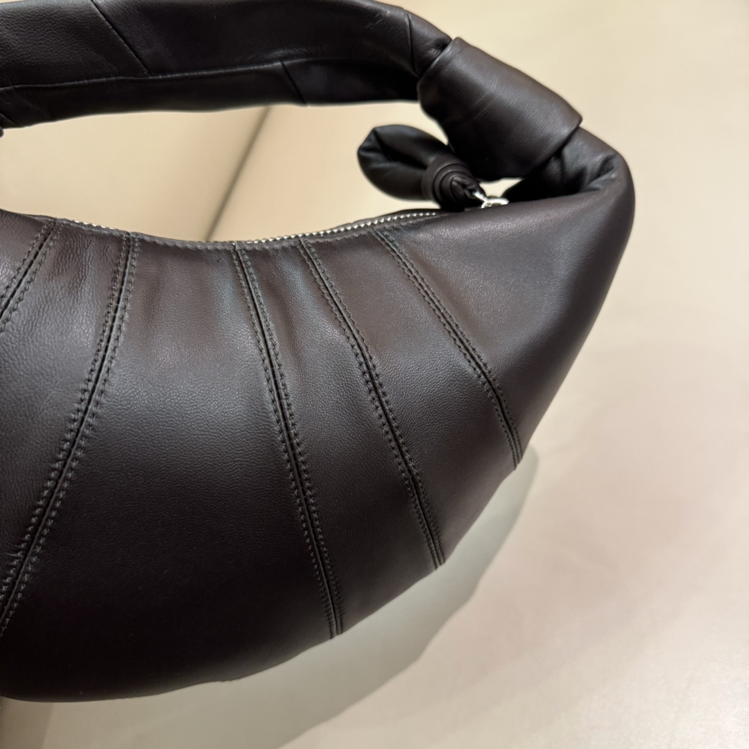 ルメール バッグ クロワッサン メッセンジャーバッグ S ブラック BG0003LL095 ラムスキン 100% コットン 100% シルバー金具 - 画像 (6)