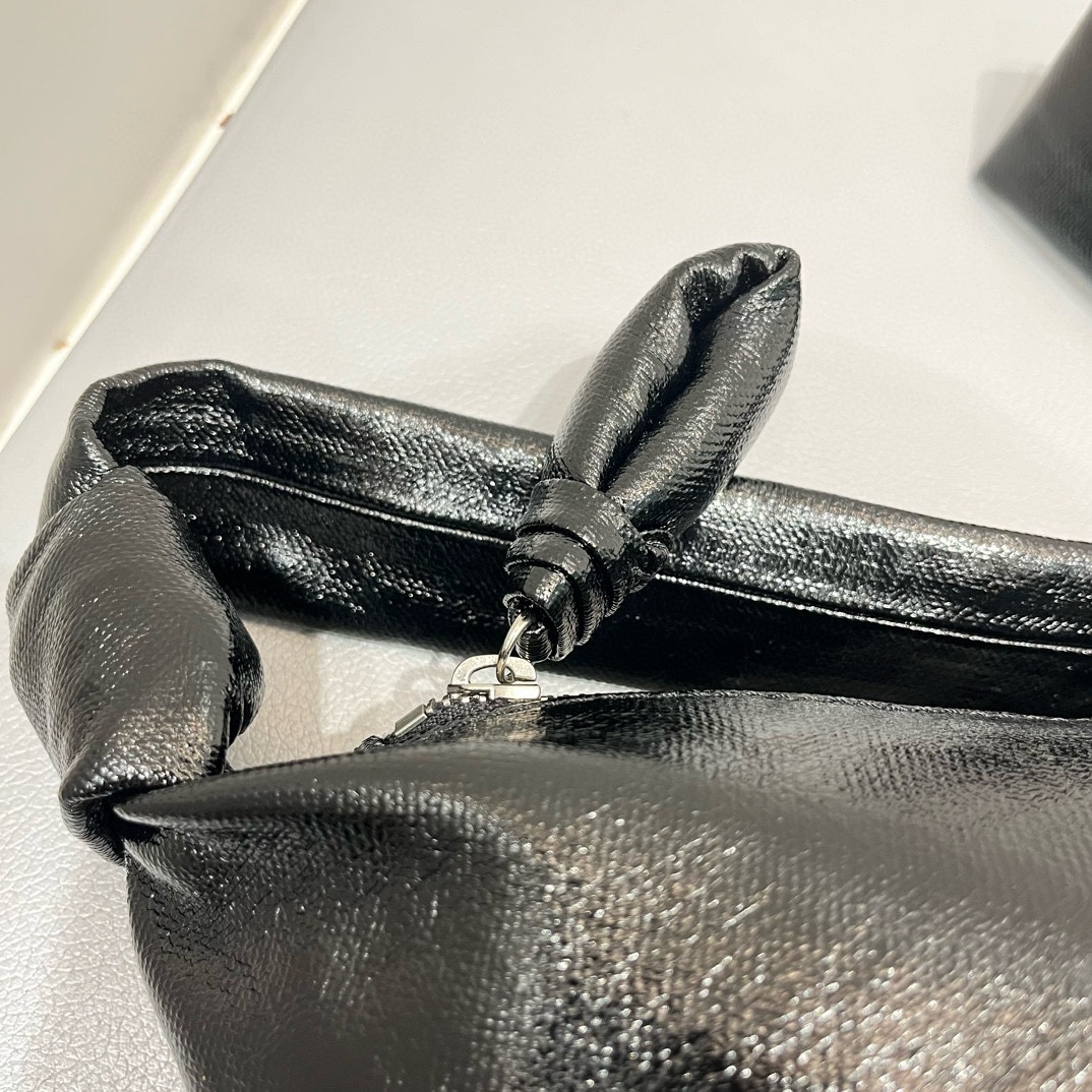 ルメール バッグ クロワッサン ショルダーバッグ M ブラック BG0001LF1073 ラムスキン 100% コットン 100% シルバー金具 - 画像 (6)