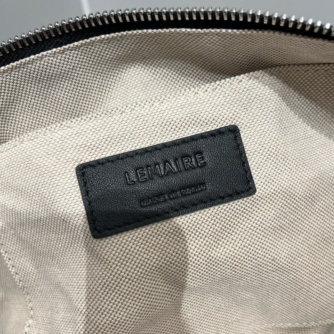 ルメール バッグ クロワッサン ショルダーバッグ M ブラック BG0001LF1073 ラムスキン 100% コットン 100% シルバー金具 - 画像 (2)