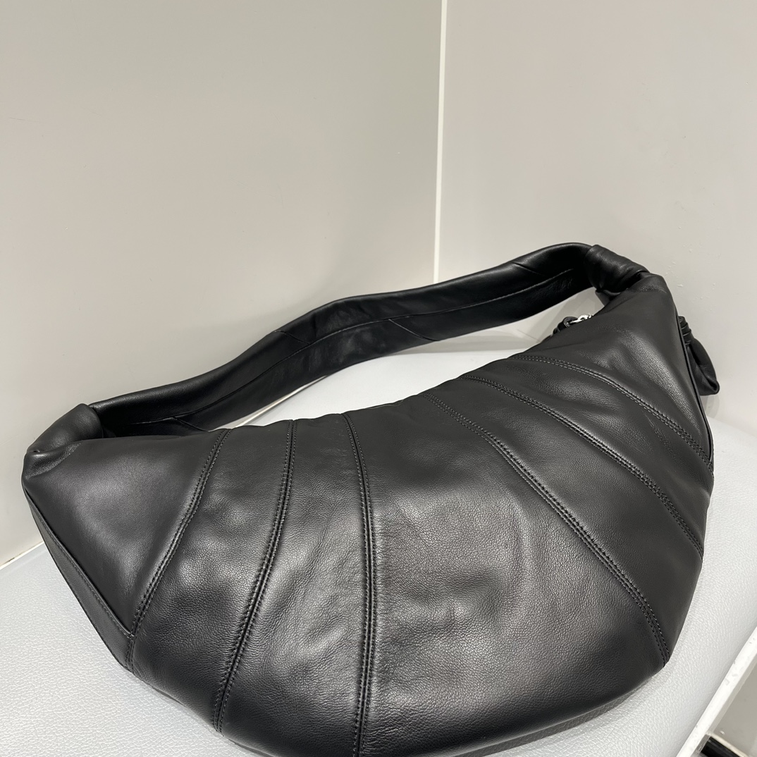 ルメール バッグ Croissant ショルダーバッグ ブラック BG0003LL0018 ラムスキン 100% コットン 100% シルバー金具 - 画像 (8)