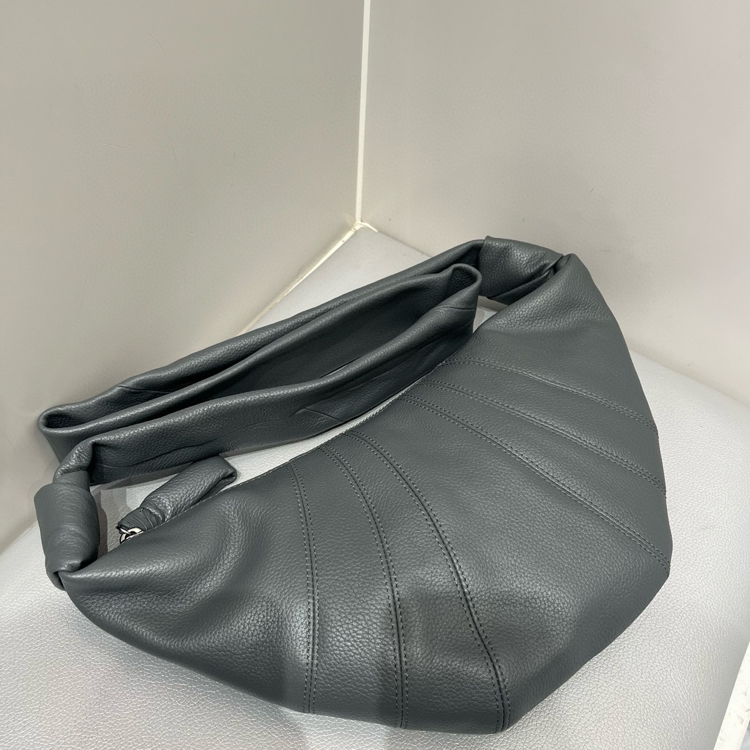 ルメール バッグ クロワッサン バッグ M ネイビー BG0001LL095 ラムスキン 100% コットン 100% シルバー金具 - 画像 (9)
