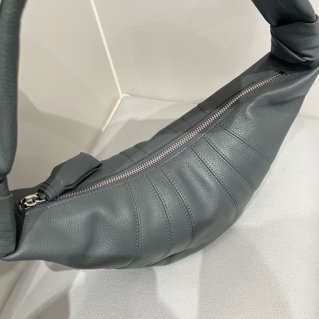 ルメール バッグ クロワッサン バッグ M ネイビー BG0001LL095 ラムスキン 100% コットン 100% シルバー金具 - 画像 (7)