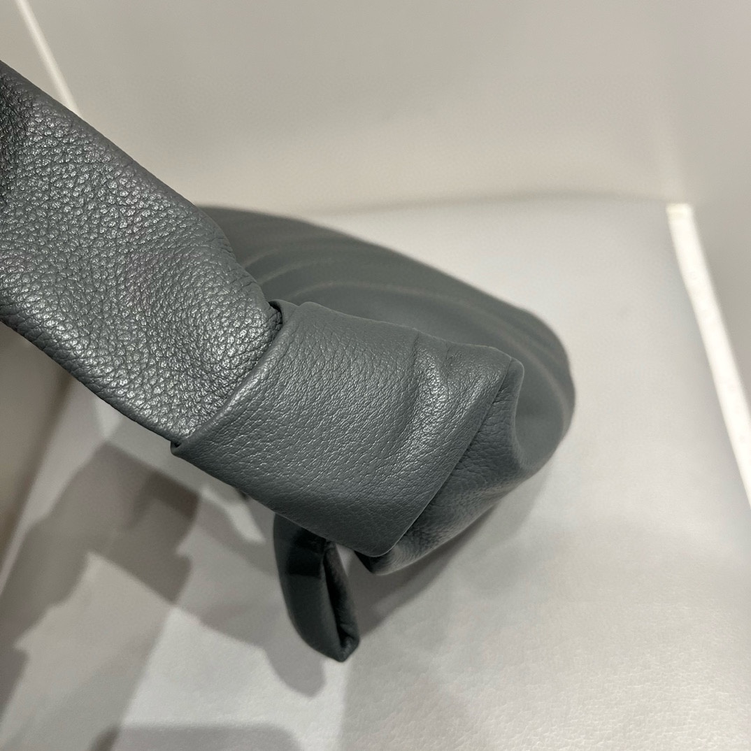 ルメール バッグ クロワッサン バッグ M ネイビー BG0001LL095 ラムスキン 100% コットン 100% シルバー金具 - 画像 (6)