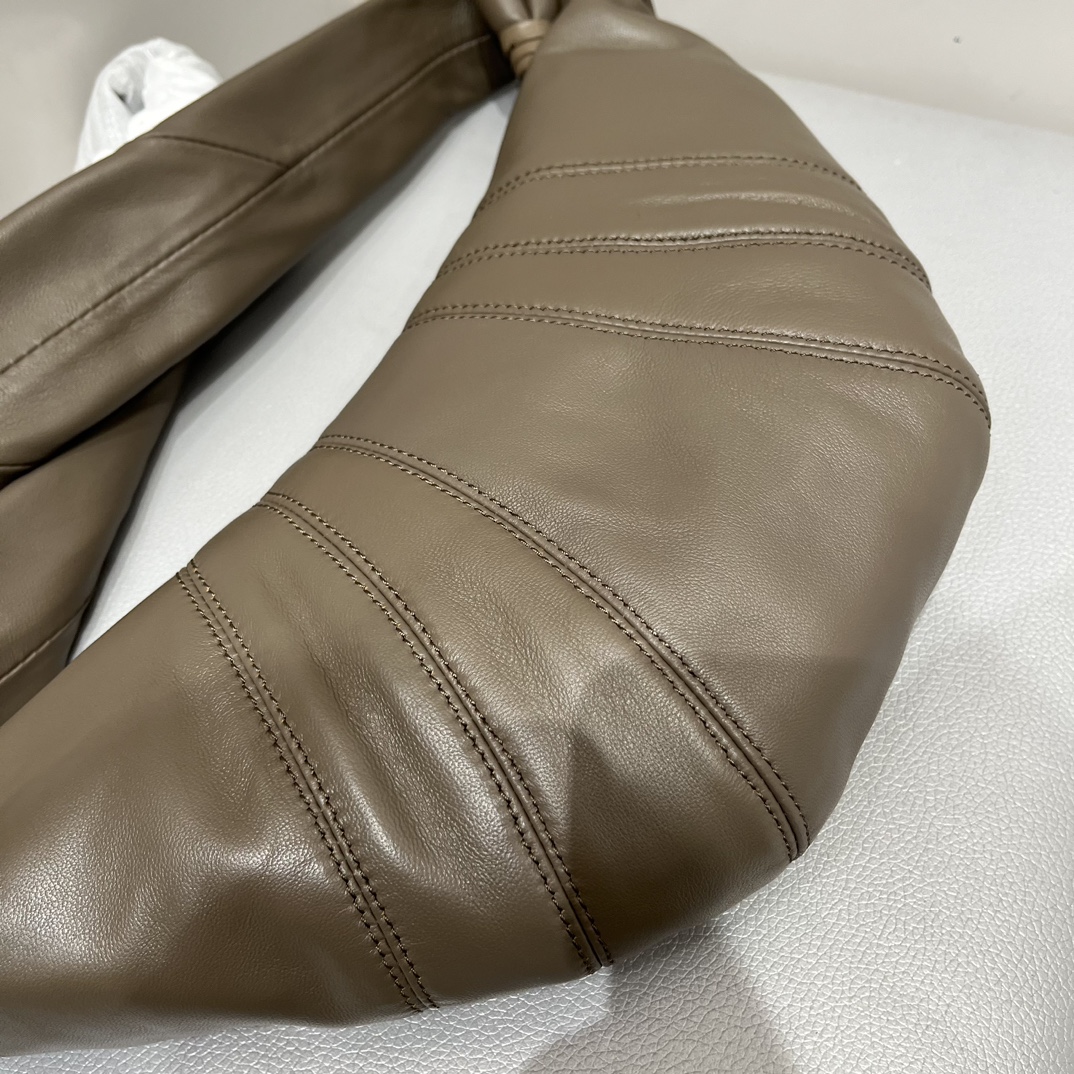 ルメール バッグ クロワッサン バッグ M グレー BG0001LL095 ラムスキン 100% コットン 100% シルバー金具 - 画像 (8)