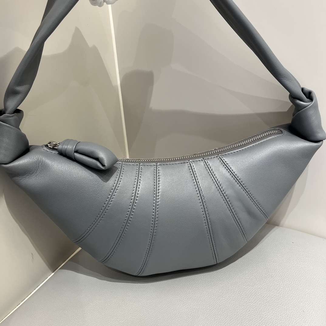 ルメール バッグ クロワッサン バッグ M スカイブルー BG0001LL095 ラムスキン 100% コットン 100% シルバー金具 - 画像 (9)