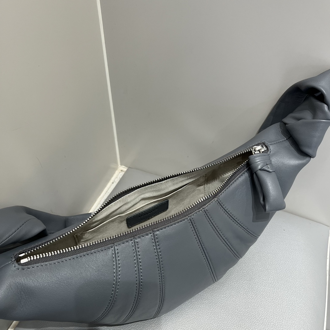 ルメール バッグ クロワッサン バッグ M スカイブルー BG0001LL095 ラムスキン 100% コットン 100% シルバー金具 - 画像 (4)