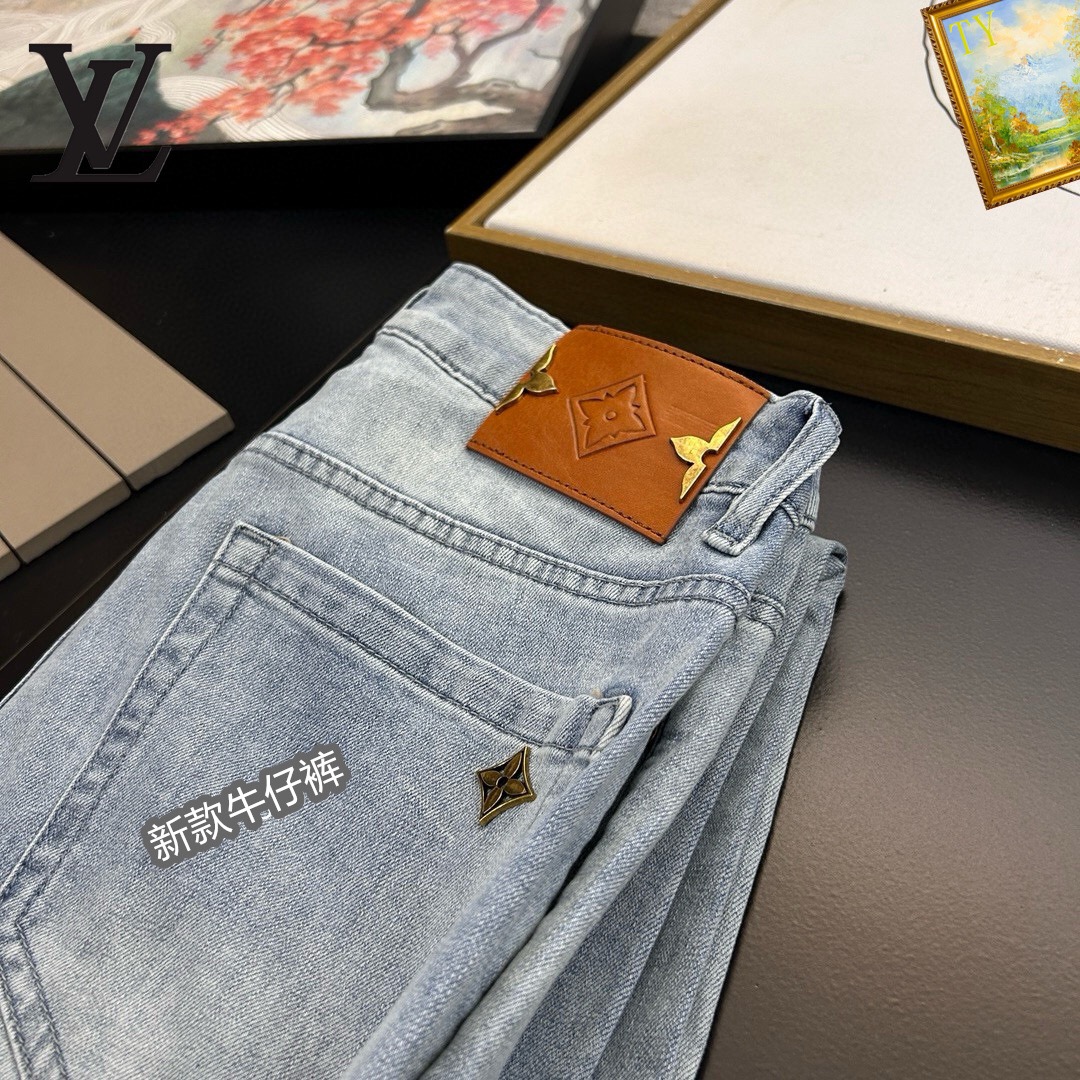 最高級ルイヴィトンスーパーコピー服 ルイヴィトンデニムパンツコピー 2024年春夏の新作 ジーパン コットン100% メンズ 202406405 - 画像 (2)