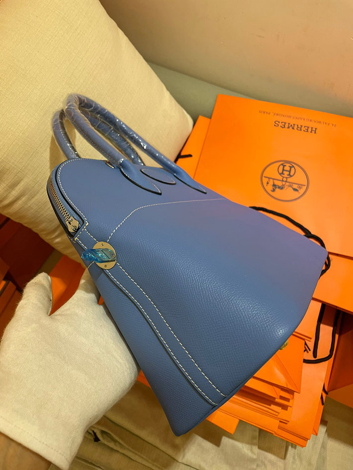 最高級HERMESスーパーコピー エルメスボリード35コピー ボリード35 ブルージーン ヴォーエプソン シルバー金具【新品】2024W1437 - 画像 (3)