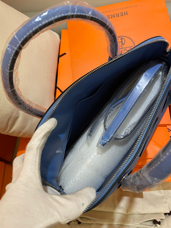 最高級HERMESスーパーコピー エルメスボリード35コピー ボリード35 ブルージーン ヴォーエプソン シルバー金具【新品】2024W1437 - 画像 (2)