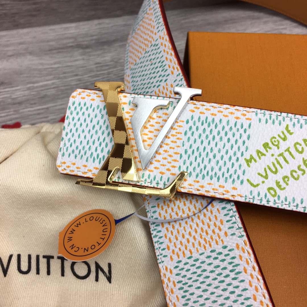 最高級ルイヴィトンスーパーコピー ルイヴィトンベルトコピー ベルト・LV イニシャル 40MM リバーシブル ホワイト ダミエ・グラフィット キャンバス シルバー金具 202405648 - 画像 (2)