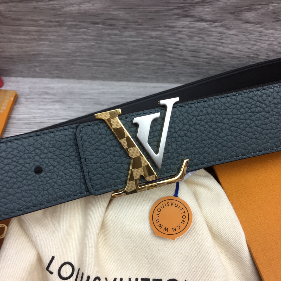最高級ルイヴィトンスーパーコピー ルイヴィトンベルトコピー ベルト・LV イニシャル 40MM リバーシブル ブルー トリヨンレザー シルバー金具 202405650 - 画像 (5)