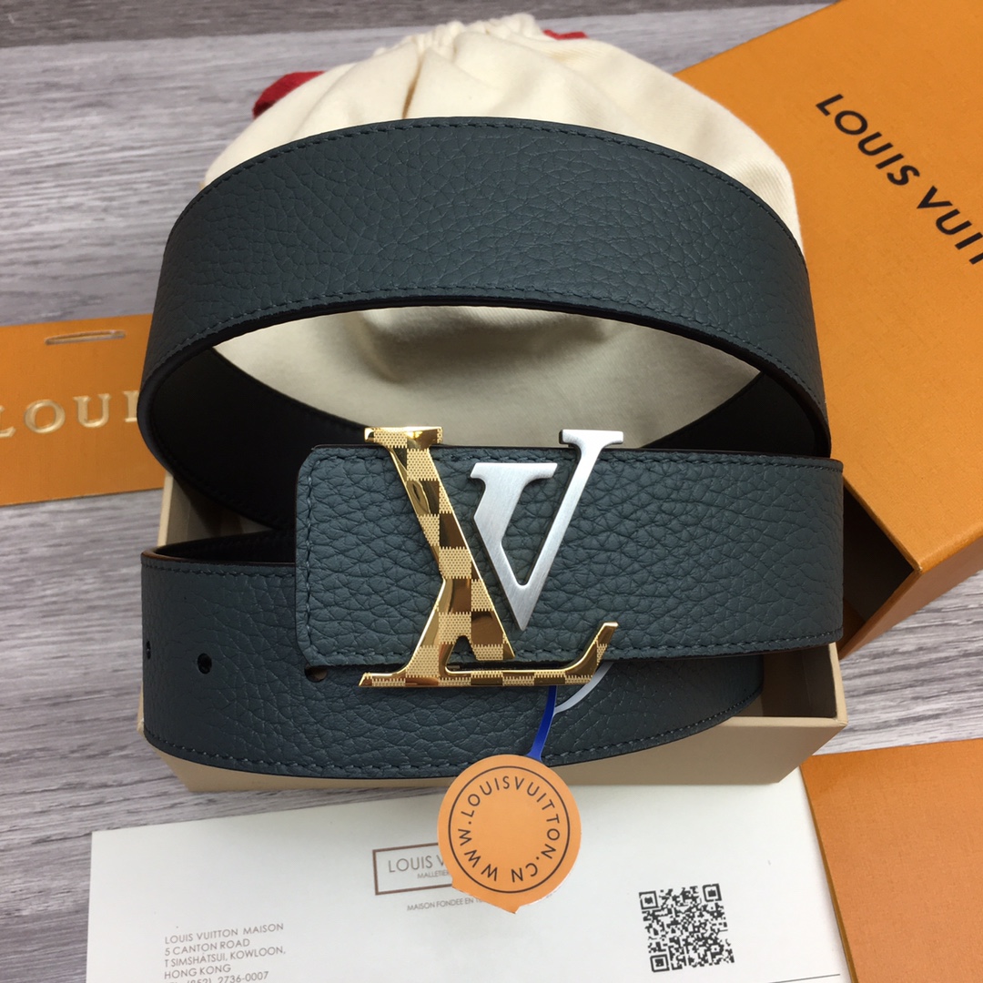 最高級ルイヴィトンスーパーコピー ルイヴィトンベルトコピー ベルト・LV イニシャル 40MM リバーシブル ブルー トリヨンレザー シルバー金具 202405650 - 画像 (4)