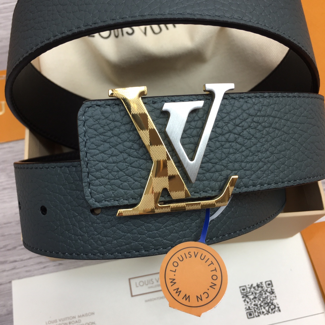 最高級ルイヴィトンスーパーコピー ルイヴィトンベルトコピー ベルト・LV イニシャル 40MM リバーシブル ブルー トリヨンレザー シルバー金具 202405650 - 画像 (3)