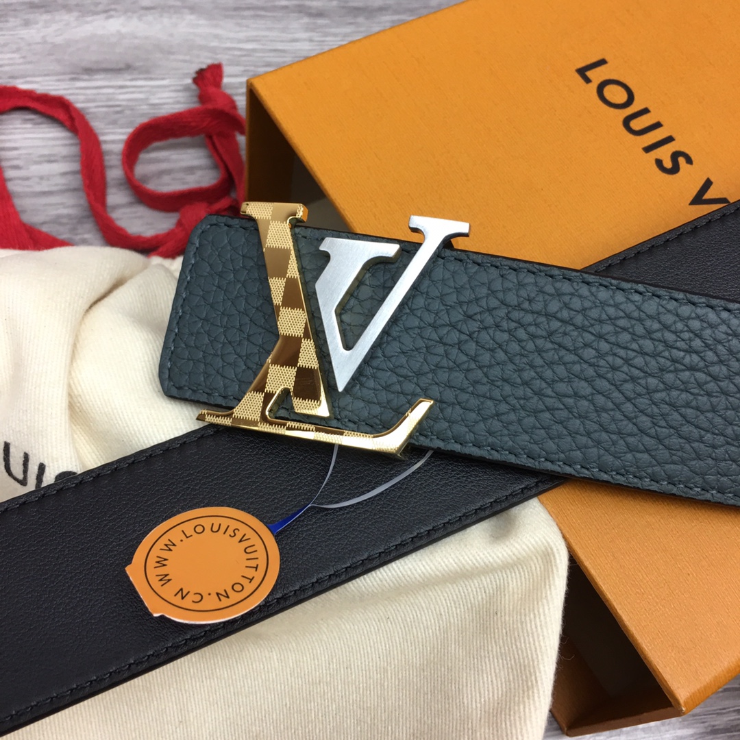 最高級ルイヴィトンスーパーコピー ルイヴィトンベルトコピー ベルト・LV イニシャル 40MM リバーシブル ブルー トリヨンレザー シルバー金具 202405650 - 画像 (2)