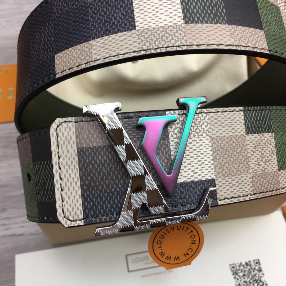 最高級ルイヴィトンスーパーコピー ルイヴィトンベルトコピー ベルト・LV メガ ピクセル 40MM リバーシブル グリーン ダモフラージュ レザー シルバー金具 202405652 - 画像 (9)