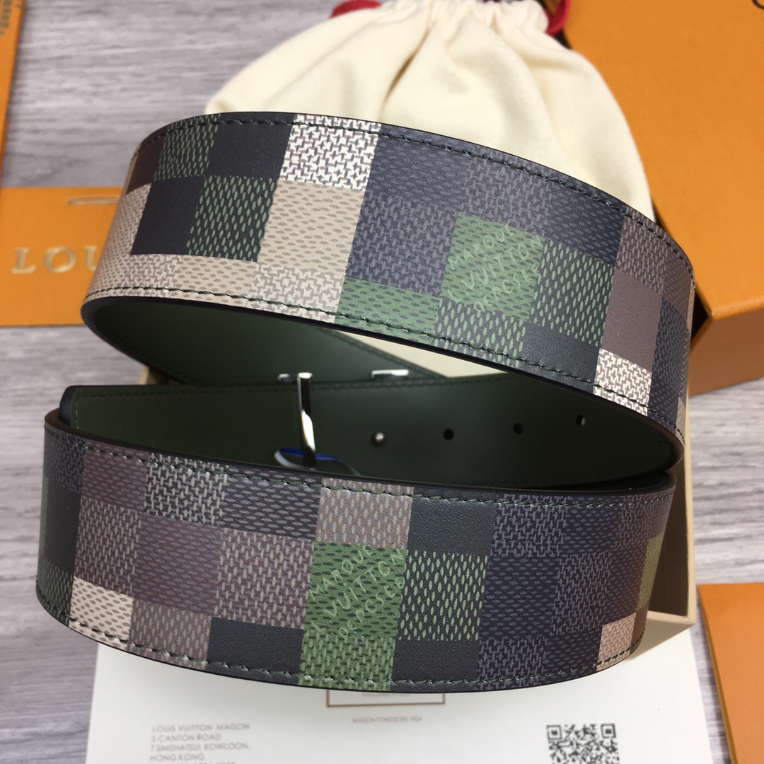 最高級ルイヴィトンスーパーコピー ルイヴィトンベルトコピー ベルト・LV メガ ピクセル 40MM リバーシブル グリーン ダモフラージュ レザー シルバー金具 202405652 - 画像 (8)