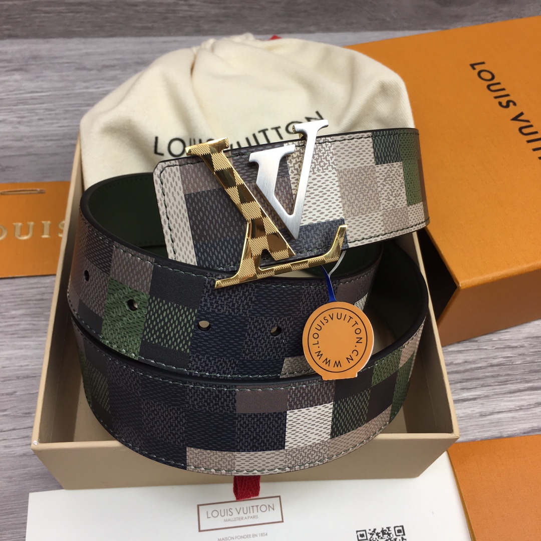 最高級ルイヴィトンスーパーコピー ルイヴィトンベルトコピー ベルト・LV メガ ピクセル 40MM リバーシブル グリーン ダモフラージュ レザー シルバー金具 202405652 - 画像 (4)