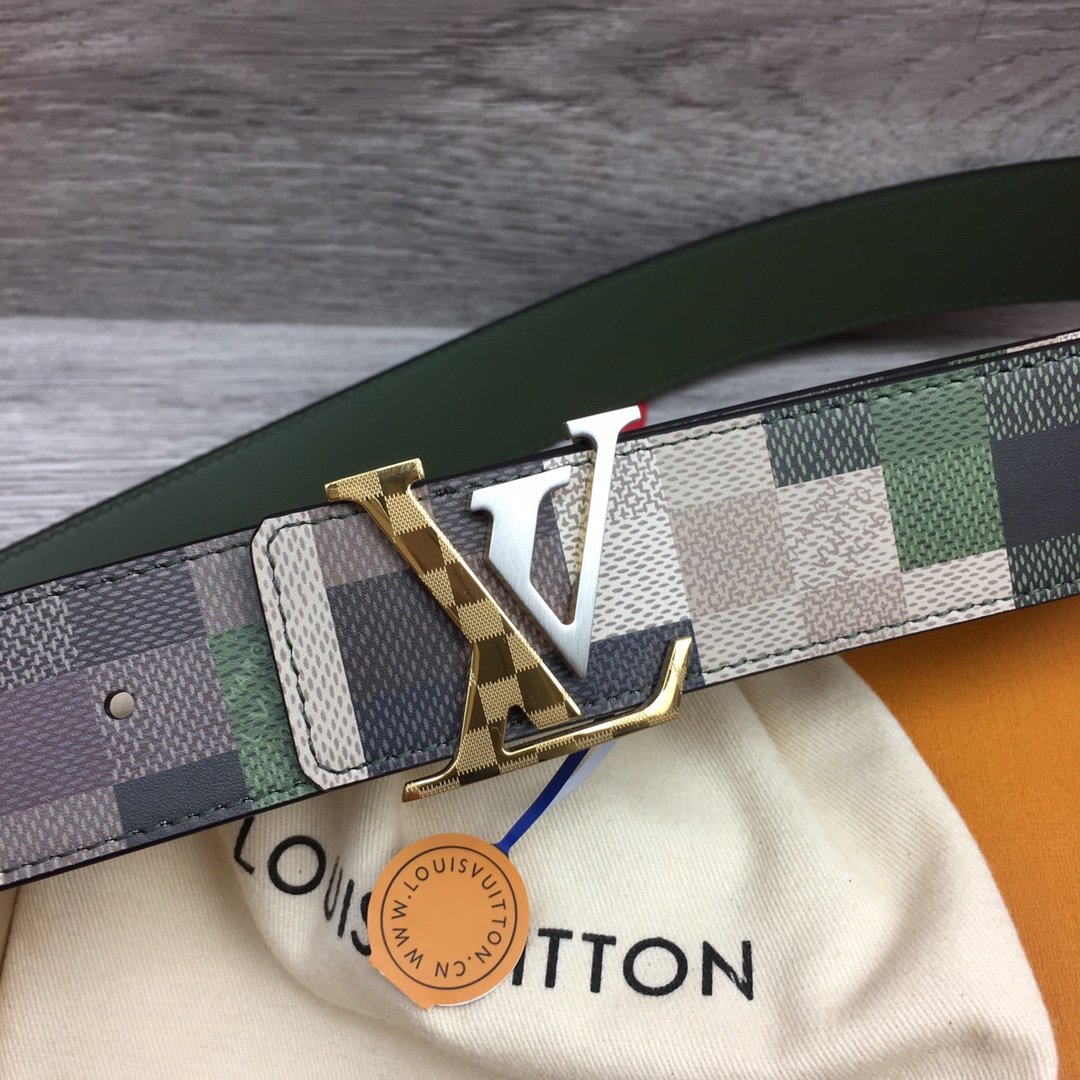 最高級ルイヴィトンスーパーコピー ルイヴィトンベルトコピー ベルト・LV メガ ピクセル 40MM リバーシブル グリーン ダモフラージュ レザー シルバー金具 202405652 - 画像 (2)